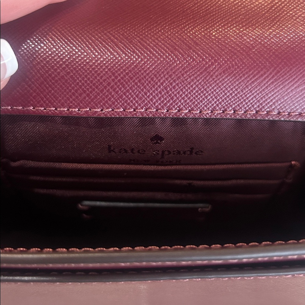 Kate Spade Square CB Soffiano leather bag.  Deep berry color.  NWT - Picture 7 of 12
